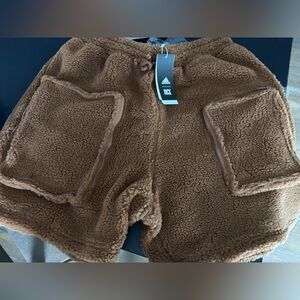 adidas Ivy Park Brown Sherpa Cargo Shorts